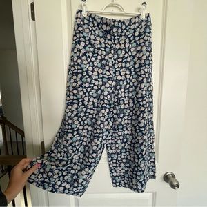 Madewell Floral Wide-Leg Cropped Pants